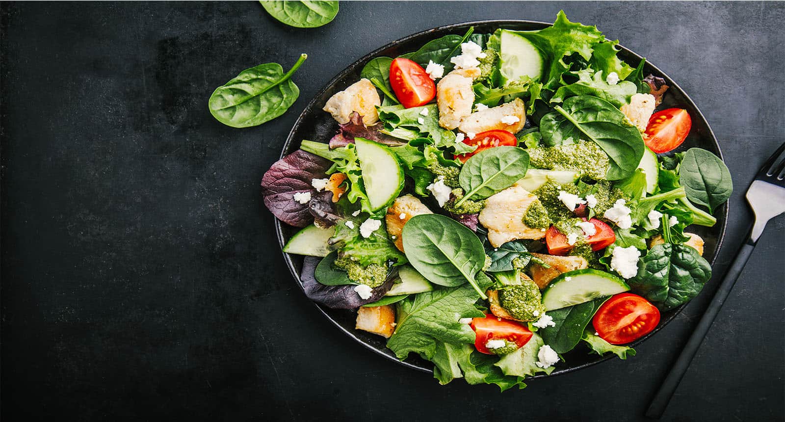 Appetizing Fresh Salad Chicken Tomatoes