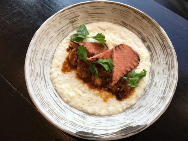 Smoked Spam Shrimp & Grits
