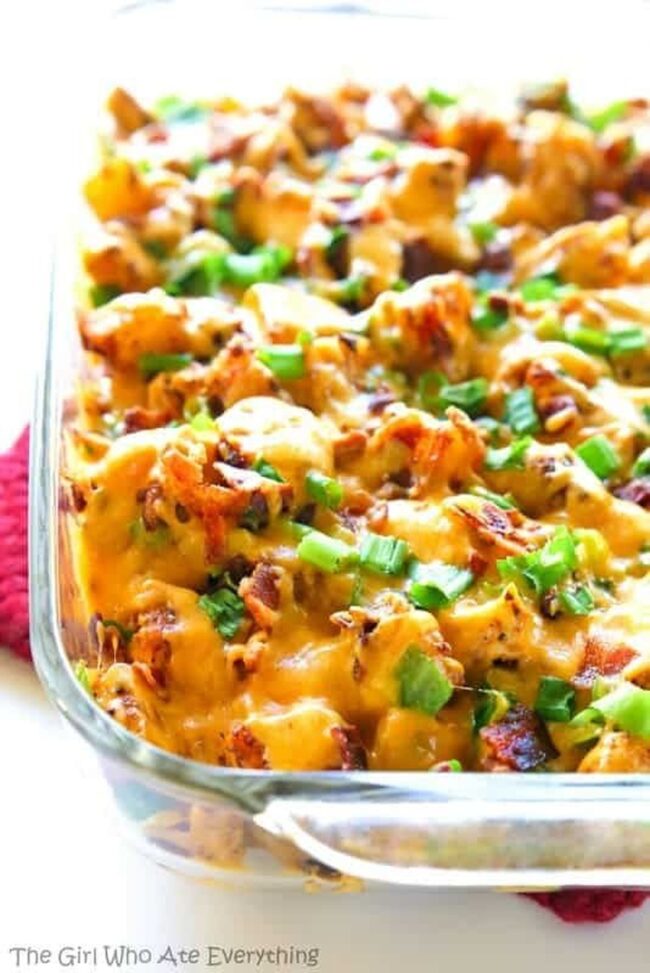 Buffalo Chicken, Potato & Blue Cheese Casserole