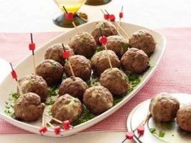 Blue Cheese & Dates Stuffed Meatballs