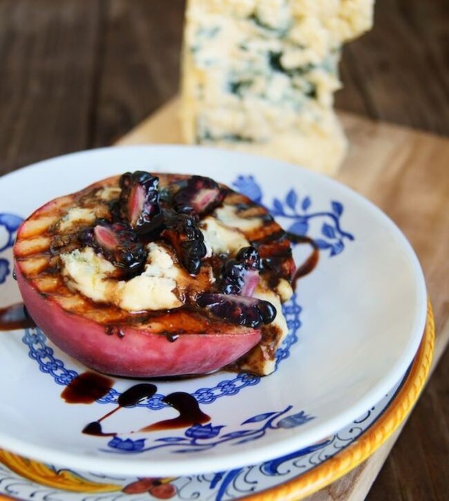 Grilled Peaches With Blue Cheese & Balsamic