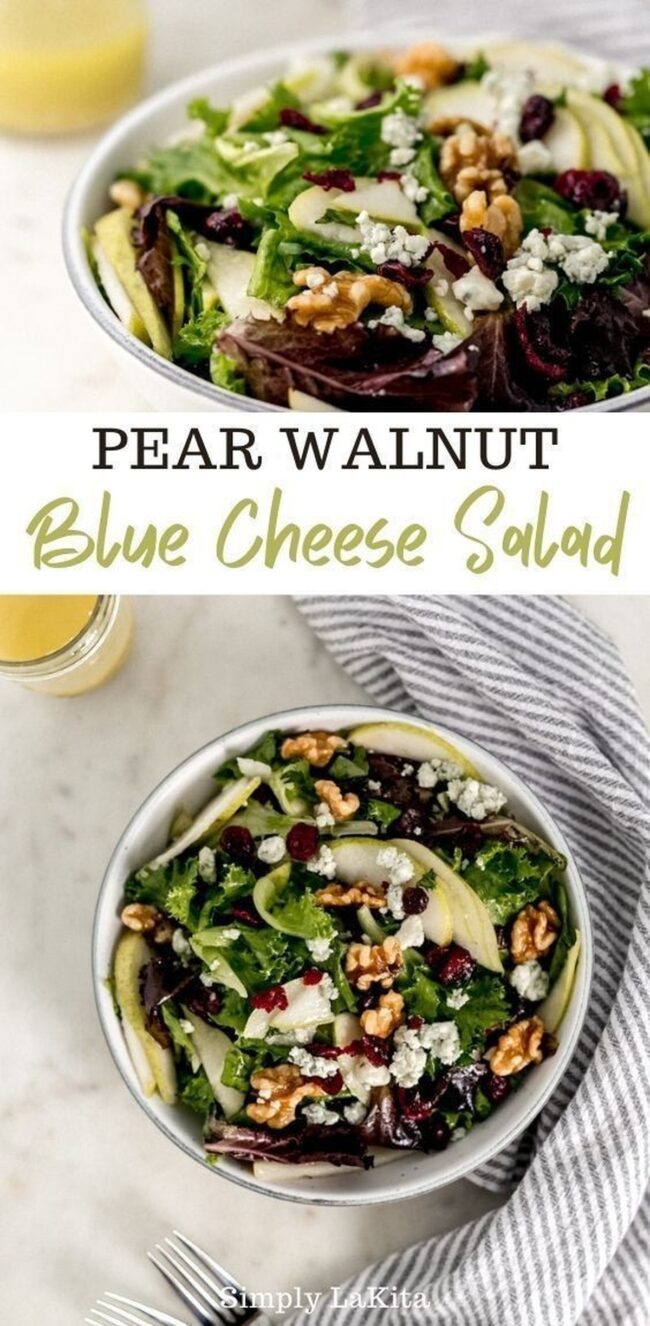 Pear Walnut Blue Cheese Salad