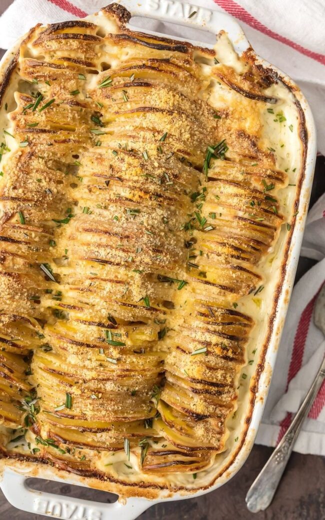 Garlic Herb Creamy Potato Gratin
